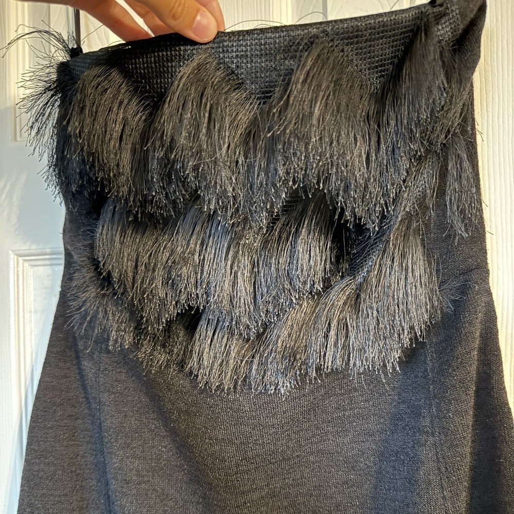 NWT Banana Republic Black Strapless Fringe Dress size 12 - Picture 9 of 9